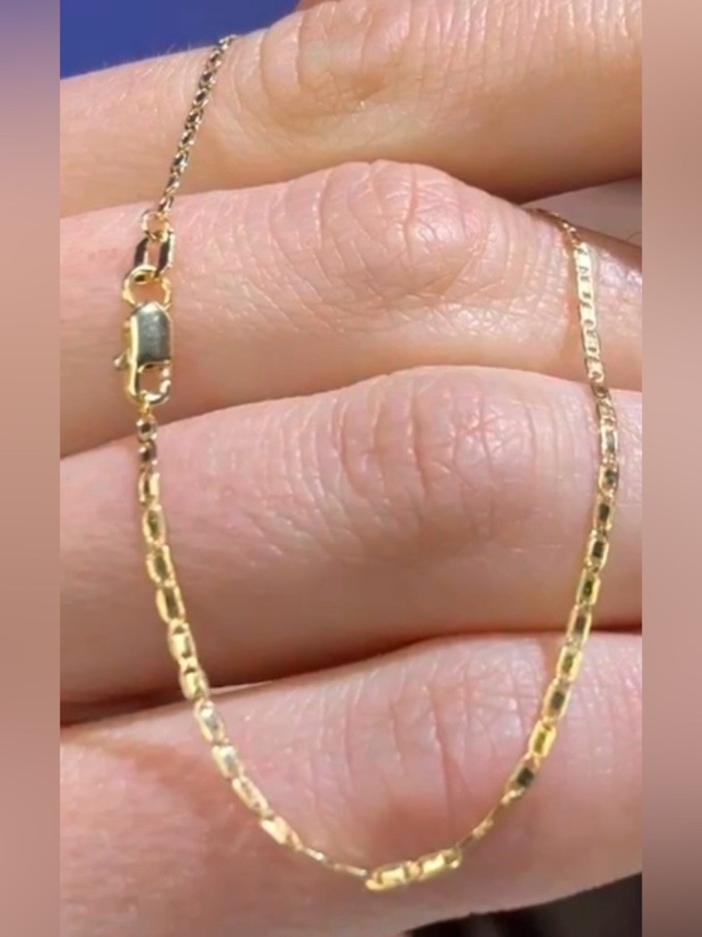 18K Yellow Gold Valentino Link Bracelet 7" New